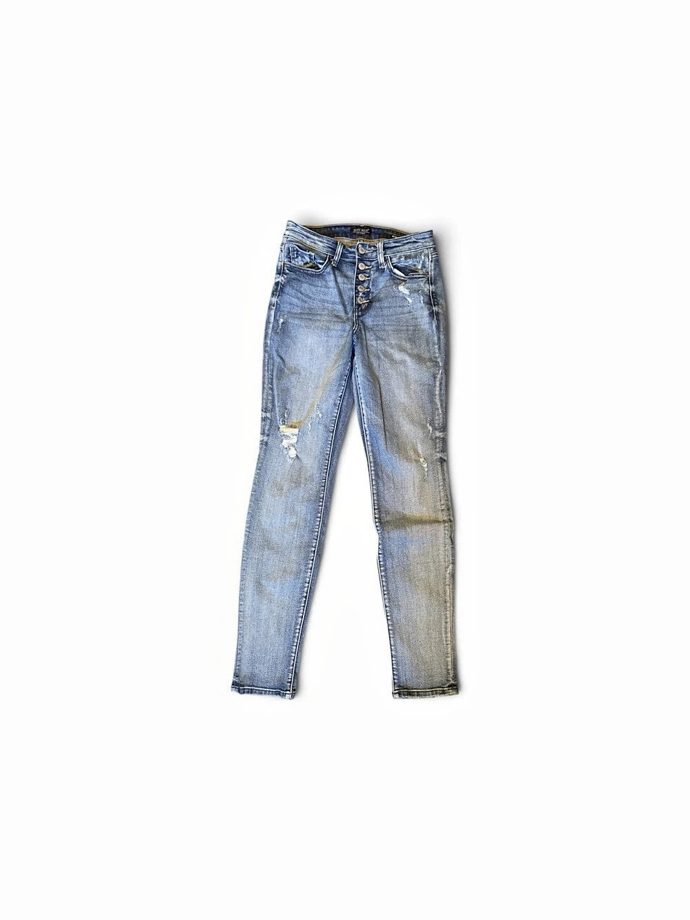 Judy Blue Boyfriend Fit Distressed Jeans in Blue Waist 26